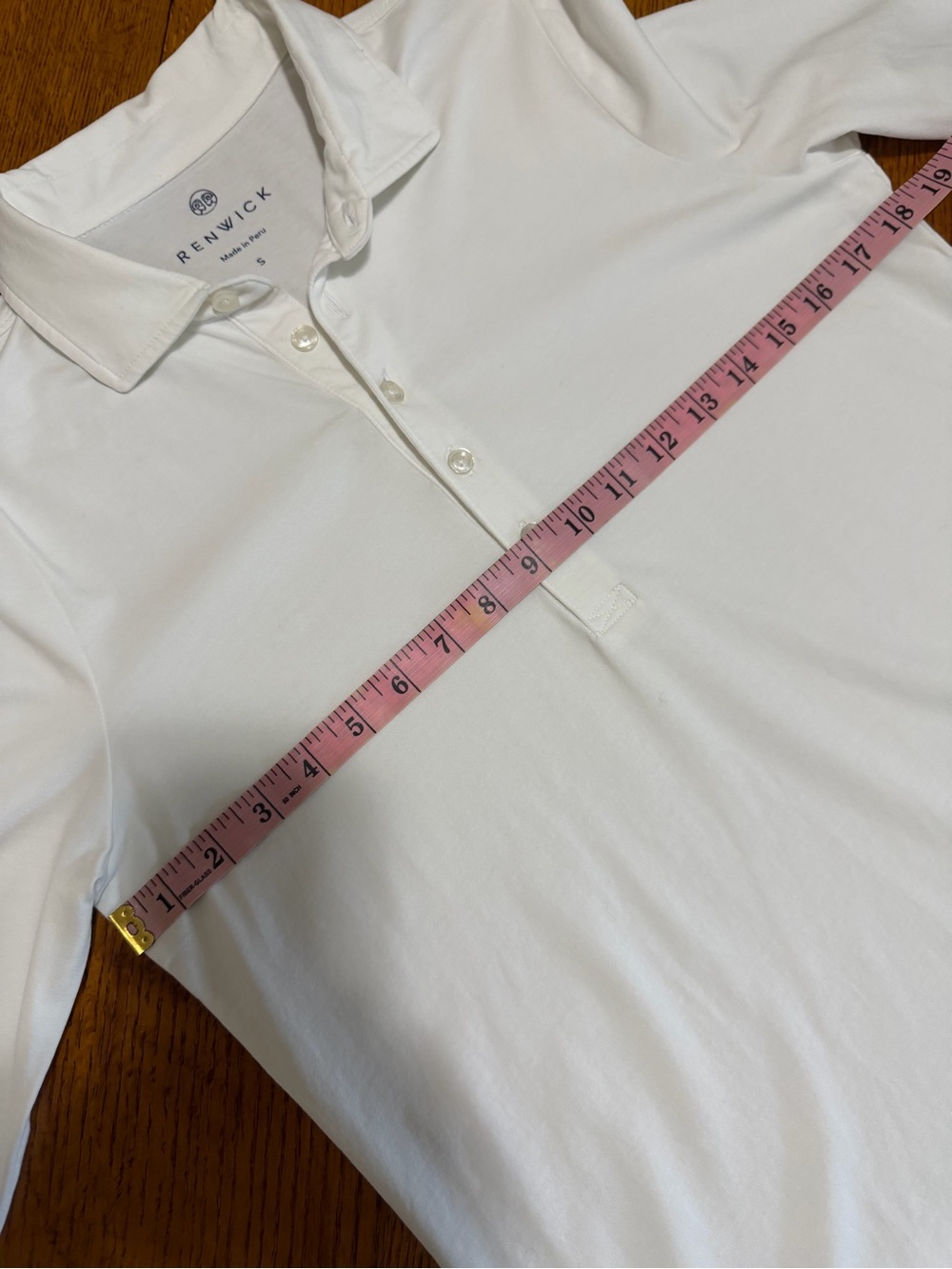 Renwick Golf Solid White Pima Cotton Long Sleeve Stretch Polo - Picture 3 of 4